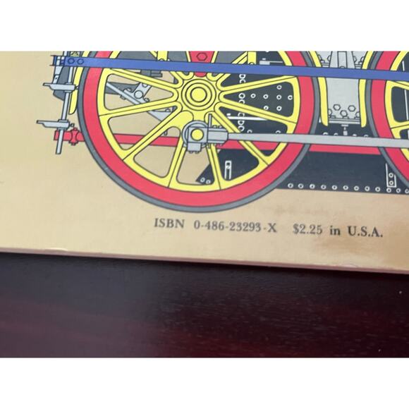 VTG Antique Locomotives Coloring Book by The Tryckare Co Trains Steam Engines - Picture 8 of 8